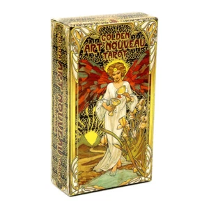 Golden Art Nouveau Tarot Cards Rider Waite Divination Board Party Game Gift 78 - Picture 1 of 8