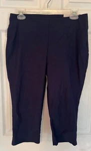 Chico's So Slimming Bridgette Slim Leg Pull On Navy Blue Capri Pants Size 4 NWT - Picture 1 of 9