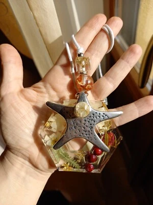 Collana in resina e fiori - Made in Italy - Artigianale (Mod. Fondale Marino) - Immagine 1 di 4