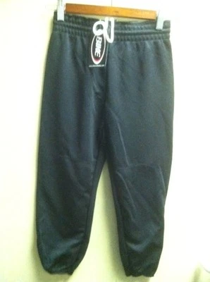 Pantalones de béisbol juveniles negros XLarge poliéster elástico pullup cordón 1X NUEVO Foto 1 de 2