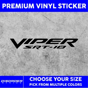 DODGE VIPER SRT-10 [VINYL STICKER]-for WINDOW-LAPTOP-FOLDER-YOU PICK COLOR/SIZE - Picture 1 of 6