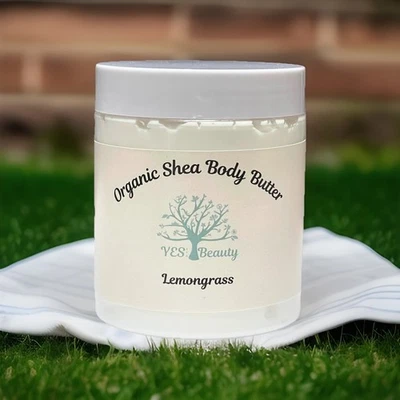 Body Butter Rich & Creamy Handmade Organic Shea & Cocoa - Lemongrass - 10 oz - Image 1 of 4