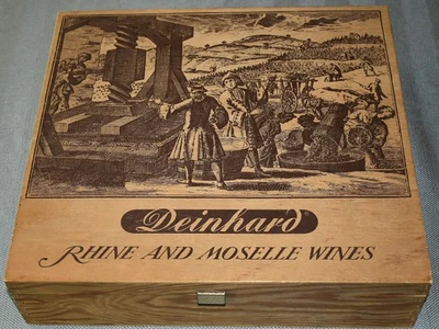 Caja de vino vintage de madera del Rin y Mostelle Deinhard Foto 1 de 4