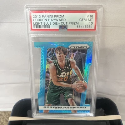 Panini Prizm Gordon Hayward 2013 azul claro troquelado PSA GEMA ¡Como nuevo 10 100/199’d! Foto 1 de 2