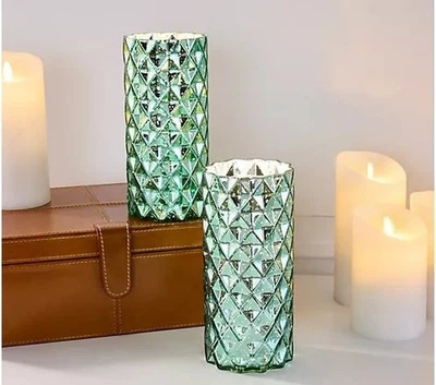 Набор из 2 бриллиантовых стеклянных освещенных ураганов от Valerie H494391 - Изображение 1 из 4