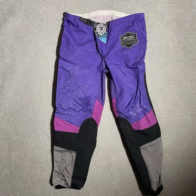 Vintage 1990s Fox Racing 360 Motocross Pants 38x26.5 Purple/pink DIRTBIKE - Image 1 of 4