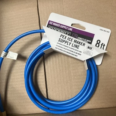 Línea de suministro para máquina de hielo Everbilt PEX 8 pies 1004 064 682 accesorios de latón de 1/4" Foto 1 de 3