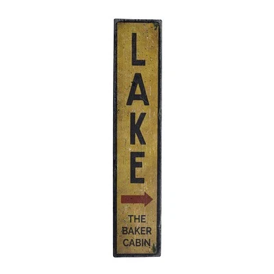 Lake Directional Sign, Wooden Lake Sign -Distressed Wooden Sign - Image 1 of 2