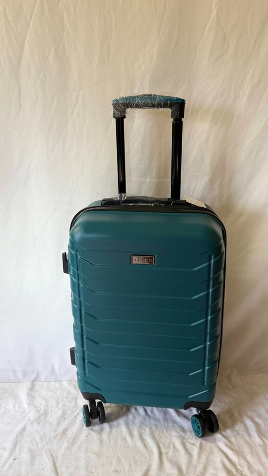 Nuevo equipaje rígido Travelers Club Madison verde azulado 20" maleta de mano expandible Foto 1 de 4