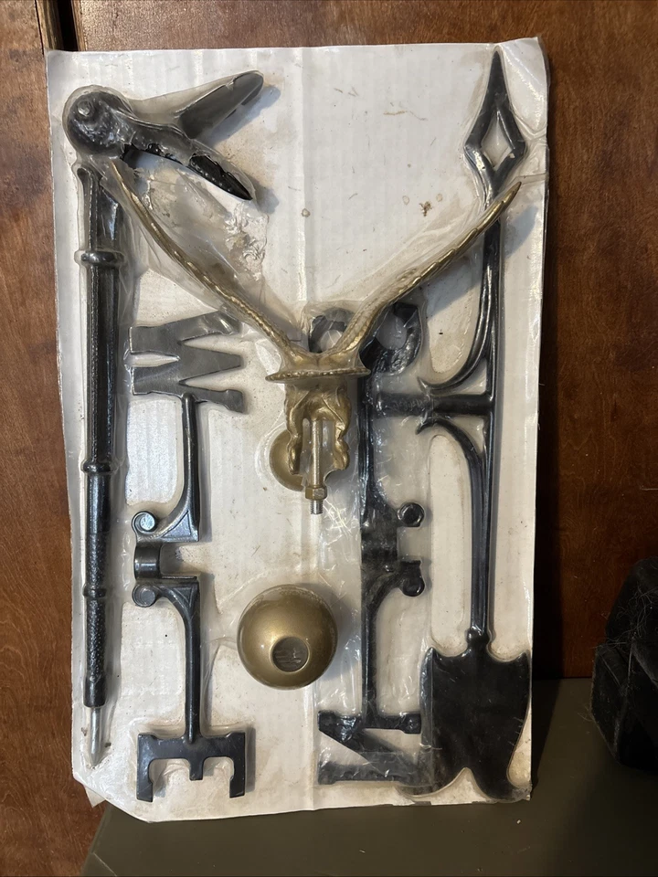 3D Gold Eagle Shape Weathervane Roof Mount Weather Stainless Steel Black Outdoor - Image 1 of 4