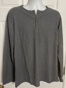 Whatlees Men's Henley Charcoal Gray XL - Picture 1 of 9