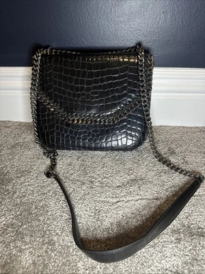 Bolso de hombro Stella McCartney Falabella efecto cocodrilo imitación cuero negro Foto 1 de 4