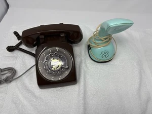 Vtg 60s Ericsson Cobra / Ericofon, blue plastic & 70s Stromberg rotary phone - Zdjęcie 1 z 20