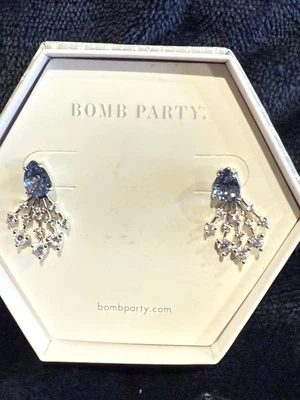 Bomb Party Earrings Rbp5554 Firework Shimmer Tanzenite  Rhodium  - Image 1 of 2