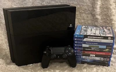 Black Sony PlayStation 4 500GB Console 10 Game Bundle Joblot Lot PS4 GTA V Doom - Image 1 of 4