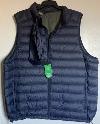 Chaleco acolchado Solaris Down para hombre 3XT azul marino empaquetable ligero al aire libre NUEVO Foto 1 de 4