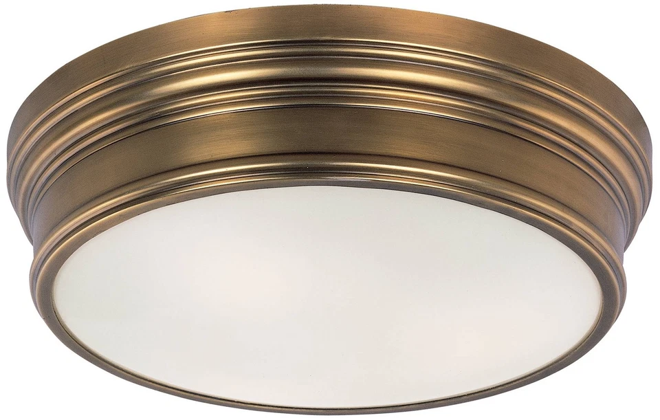 Потолочный светильник для барабана Maxim Fairmont ширина 16 дюймов состаренная латунь белое стекло - Изображение 1 из 1