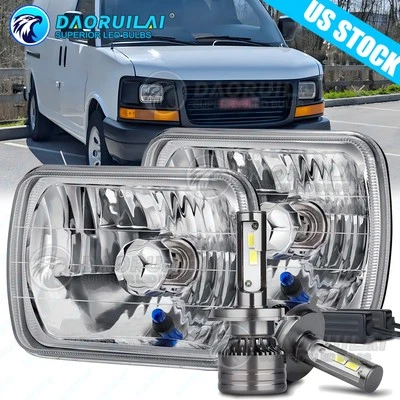 Par de faros LED HI/LO negros para camioneta GMC Savana 1500 2500 3500 7x6 Foto 1 de 4