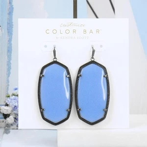 NWOT Kendra Scott Danielle Glow in the Dark Earrings Gunmetal Tone - Picture 1 of 5