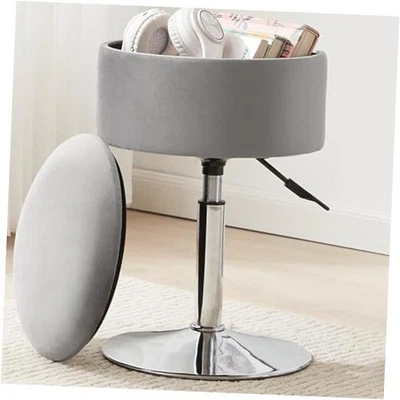 Taburete otomano ajustable taburete tocador silla de tocador para taburete de sala de maquillaje gris Foto 1 de 4