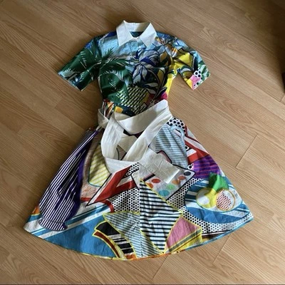 Vestido Mary Katrantzou Colorblock Cecilia Pop Art Pasarela Lujo Talla 2 RARO Foto 1 de 4