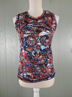 Top InknBurn Tech para mujer 4 Run Or Die rojo calavera sin mangas punk yoga AOP indie Foto 1 de 4