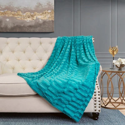 Saga Double Sided FauxFur Throw - Image 1 of 4