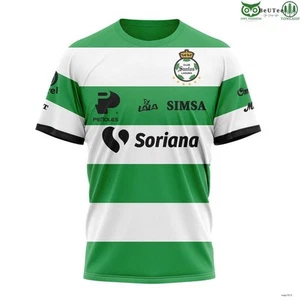 Personalized LIGA MX Club Santos Laguna Home Kits T-shirt Classic Style Soccer - Picture 1 of 3