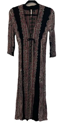 Free People~small/petite ~Azalea Empire Waist Dress Floral Paisley Midi Boho - Image 1 of 4