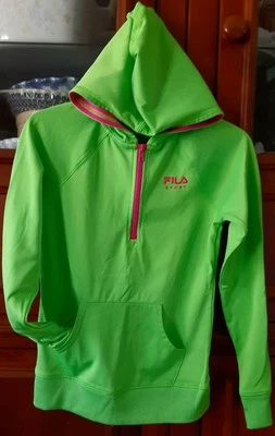 JERSEY CON CAPUCHA FILA SPORT VERDE LIMA MANGA LARGA TALLA 10/12 M NUEVO Foto 1 de 3