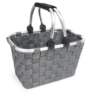 HeavyDuty Woven Storage Hamper Basket With Handle Home Décor Kitchen Room, Grey - Picture 1 of 5