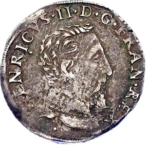 1553 M FRANCE Teston Silver Coin Toulouse Mint King Henry II - Picture 1 of 2