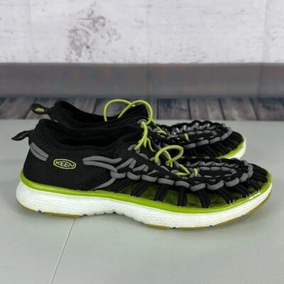 Keen Uneek Sandal Youth Boys 2 Black Green Slip on Water Corded Adjustable - Image 1 of 4