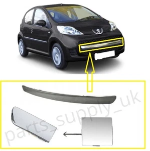 NUEVO PAR DE MOLDURAS CROMADAS REJILLA PARACHOQUES DELANTERO PEUGEOT 107 2009-2012 - Imagen 1 de 5