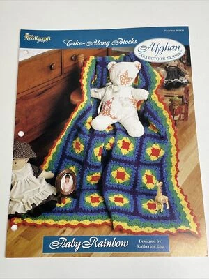 Baby Rainbow Afghan Take Along Blocks Crochet Pattern Needlecraft Shop - Image 1 of 4