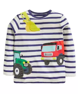 Camiseta Mini Boden Vehículo Boluce Delantero y Trasero para Niño - Marfil/Rayas de Estribor - Imagen 1 de 4