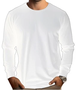 DRI-FIT Long Sleeve T-Shirts, UPF 50+ Sun Protection Shirt WHITE - Picture 1 of 7