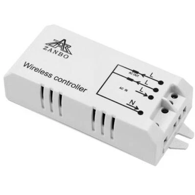 230V Funk 433Mhz 2 Kanal Empfänger Fernbedienung universal lernfähig Beleuchtung - Bild 1 von 3