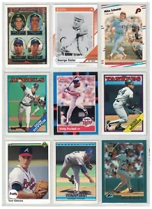 Lotto carte da baseball HOF - Jones, Sisler, Schmidt, Sutton, Puckett (9 carte) HOF1 - Foto 1 di 2