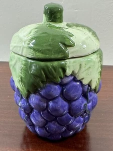 Vtg Ceramic Grape Condiment Jar Alcoa Industires - Picture 1 of 9