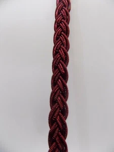 1 MT PASSAMANERIA BORDO DECORAZIONE ABBIGLIAMENTO TRECCIA EFFETTO LUCIDO BORDEAU - Picture 1 of 1