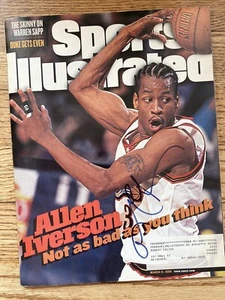 ALLEN IVERSON Autographed Sports Illustrated Magazine * NBA * PHILADELPHIA 76ers - Picture 1 of 2