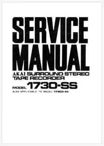 Akai 1730-SS Stereo Reel to Reel Recorder Service Manual on USB or Printed - Imagen 1 de 6