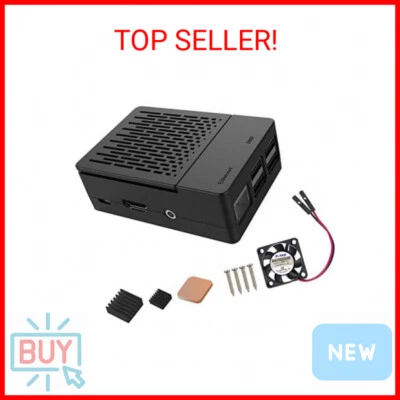 Raspberry Pi 3 B+ Case, iUniker Raspberry Pi Fan ABS Case with Cooling Fan, Rasp - Image 1 of 2