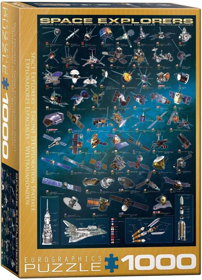 Space Explorers 1000 Piece Jigsaw Puzzle Eurographics New - Image 1 of 3