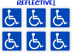Mini calcomanías adhesivas reflectantes de 1x1 pulgada para discapacitados 6 piezas silla de ruedas para discapacitados - Imagen 1 de 1
