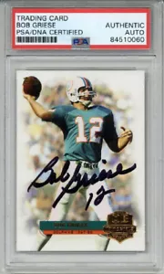 BOB GRIESE SIGNED 2012 TOPPS QB IMMORTALS #Q1-BG MIAMI DOLPHINS LEGEND PSA/DNA - Picture 1 of 2