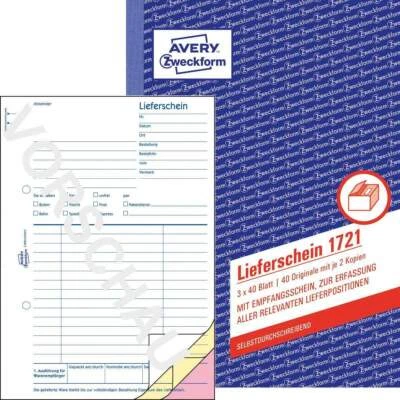 Avery Zweckform 1721 Lieferscheine mit Empfangsschein, A5, - Bild 1 von 4