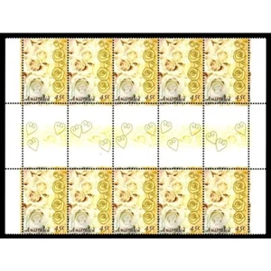 MINT 1998 CHAMPAGNE ROSES STAMP GUTTER BLOCK OF 10 - Picture 1 of 1