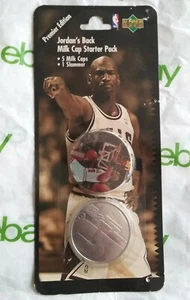 Vintage anni 90 RARO Premier Edition POGS #45 Michael Jordan's Milk Cap Starter Pack - Foto 1 di 12